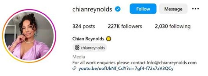 Chian Reynolds Height, Weight, Net Worth, Age, Birthday, Wikipedia, Who, Instagram, Biography