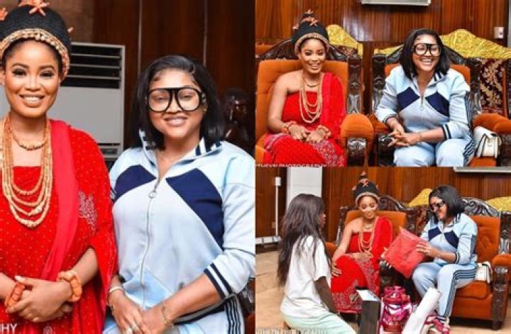 
Mercy Aigbe Receives Royal Treatment As Pays Courtesy Visit To The Oba Of Benin 